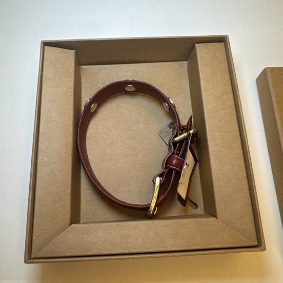 Coach Red Leather Dog Collar Grommets Charm F26177 Size XS NWT NIB - Picture 7 of 9